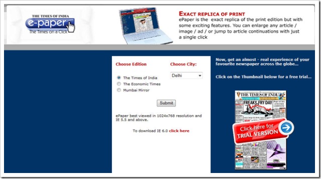 epaper Times Of India