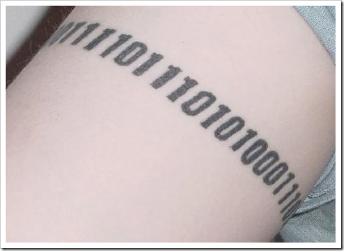 Binary Tattoo. Who will be the first to decode it?