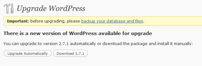 upgrade Wordpress step 2