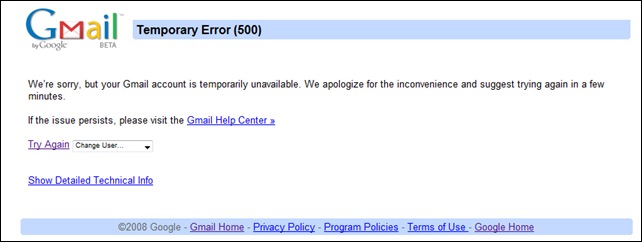 Gmail for domain is down